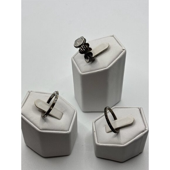 Lot of 3 Silver Tone Rings size 7 and 8 - Picture 2 of 6